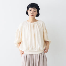【SALE】 Gauze# オーバルブラウス