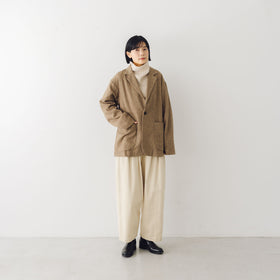 Honnete ショートコートジャケット コットンウールツイル