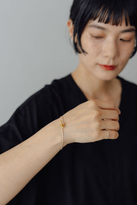 曉 ater K18YG × karen silver bracelet