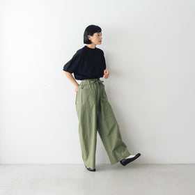 MAGALI コットンリネン ファナージュ ロングパンツ