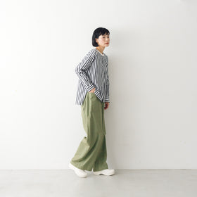 UNIVERSAL TISSU タイプライター ストライプ バーバーワーキングシャツ