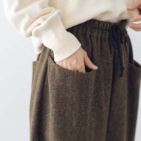 atelier naruse ブリティッシュウールツイード ワイドルーズパンツ
