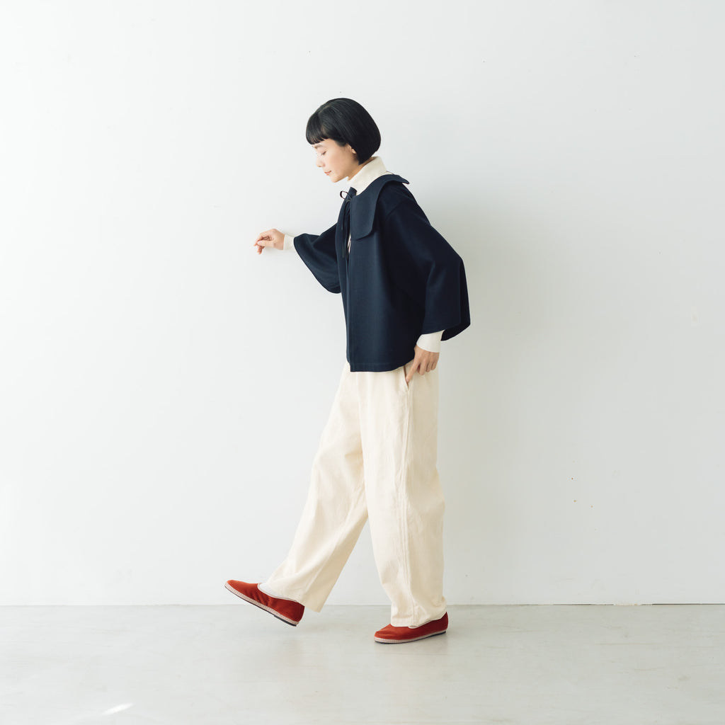 koton フラノフラットカラー ネイビー