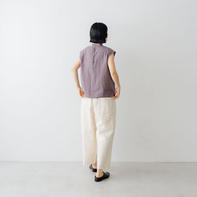 Atelier d’antan Pigott コットンリネン スリーブレスシャツ