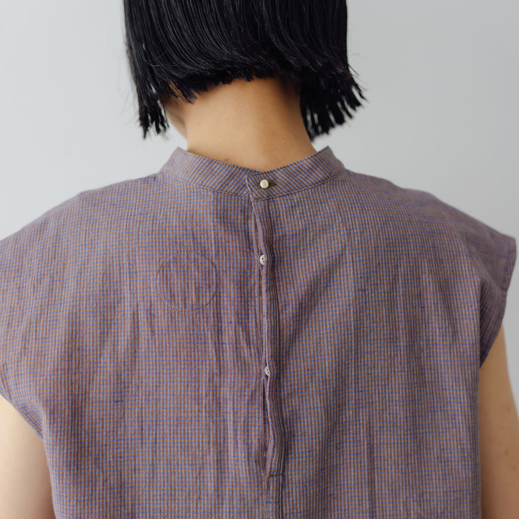 Atelier d’antan Pigott コットンリネン スリーブレスシャツ