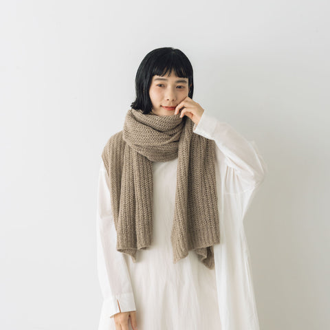 yourwear カシミヤリブステッチストール モカ［完売］
