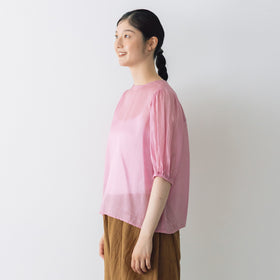 【SALE】 Gauze# ギャザースリーブブラウス