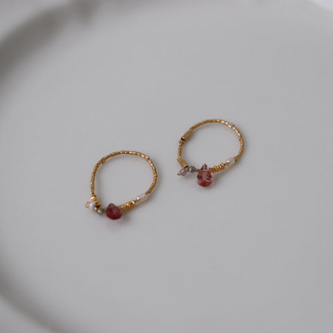 曉 ater tourmaline ring ピンク