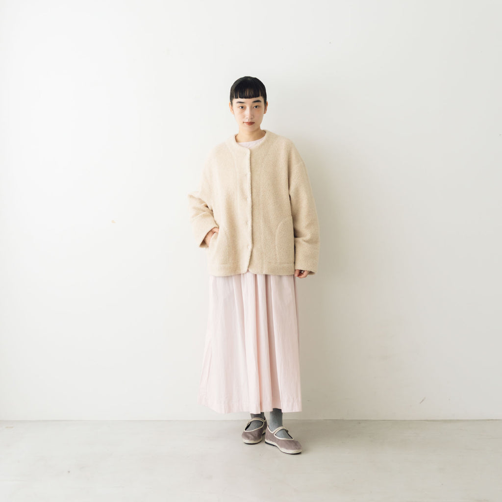 comm. arch. ウールコットン ボア フリース カーディガン
