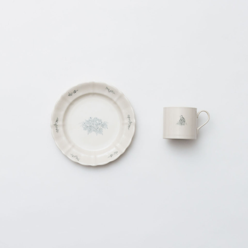 くらすことの生活道具 古い器の形シリーズ 花リムプレート ［20cm・食洗機対応・電子レンジ可］
