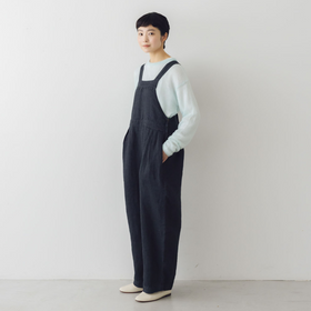 くらすこと リネン起毛のゆったりサロペット