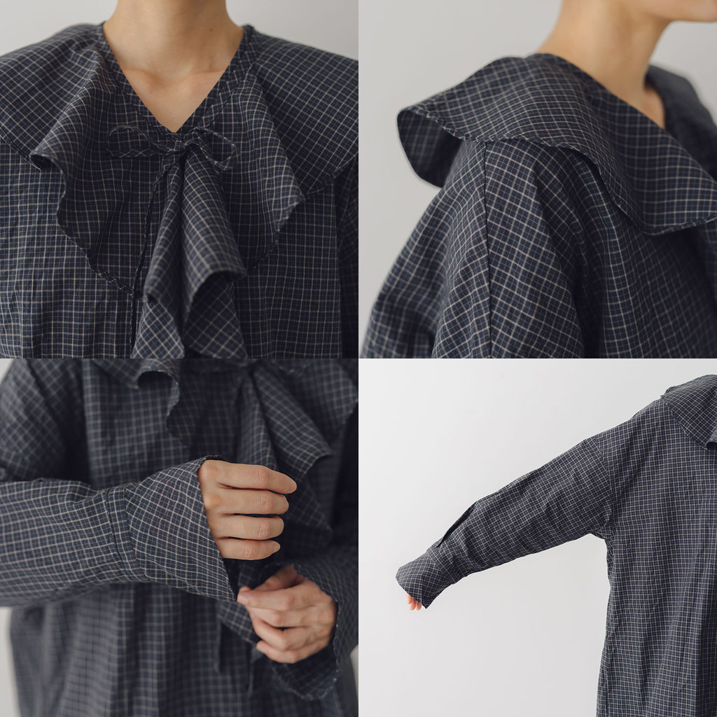 ROBE de PEAU 2wayフリルカラーブラウス