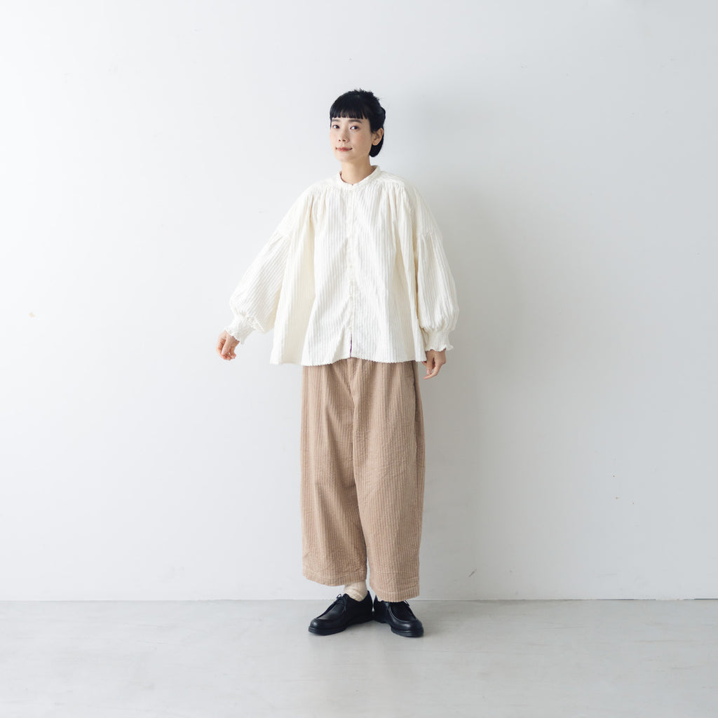UNIVERSAL TISSU 親子コーデュロイ シャーリングブラウス
