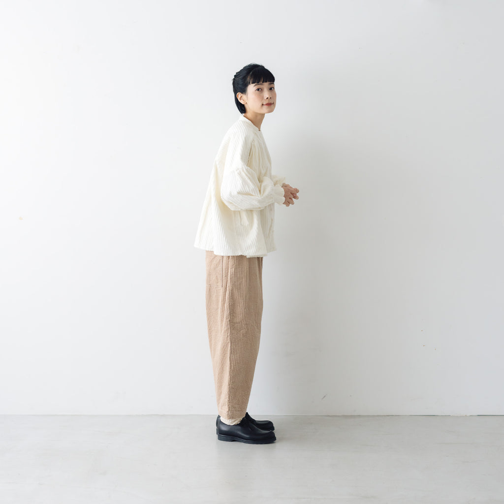 UNIVERSAL TISSU 親子コーデュロイ シャーリングブラウス