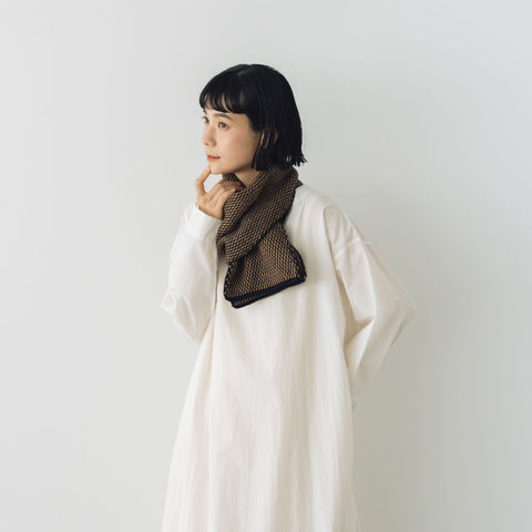 yourwear ウールジャカードマフラー モカブラック［完売］