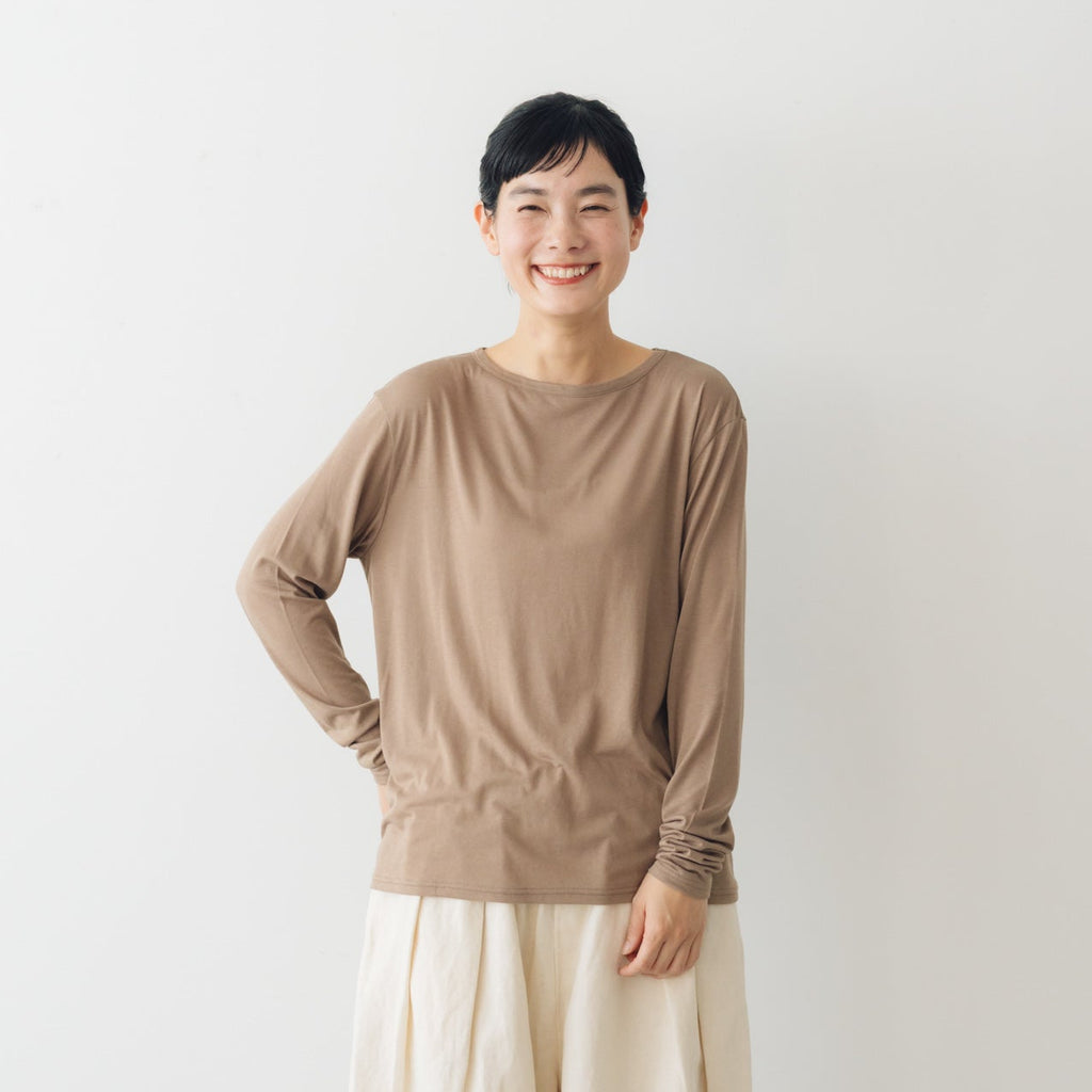 me. flow cotton silk ロングスリーブT