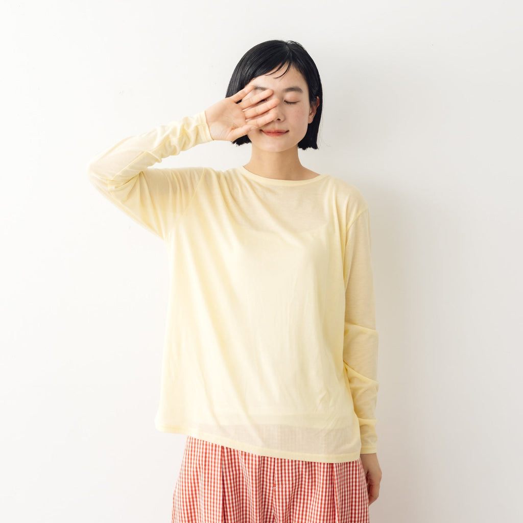 me. flow cotton silk ロングスリーブT