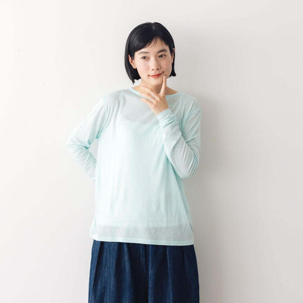 me. flow cotton silk ロングスリーブT