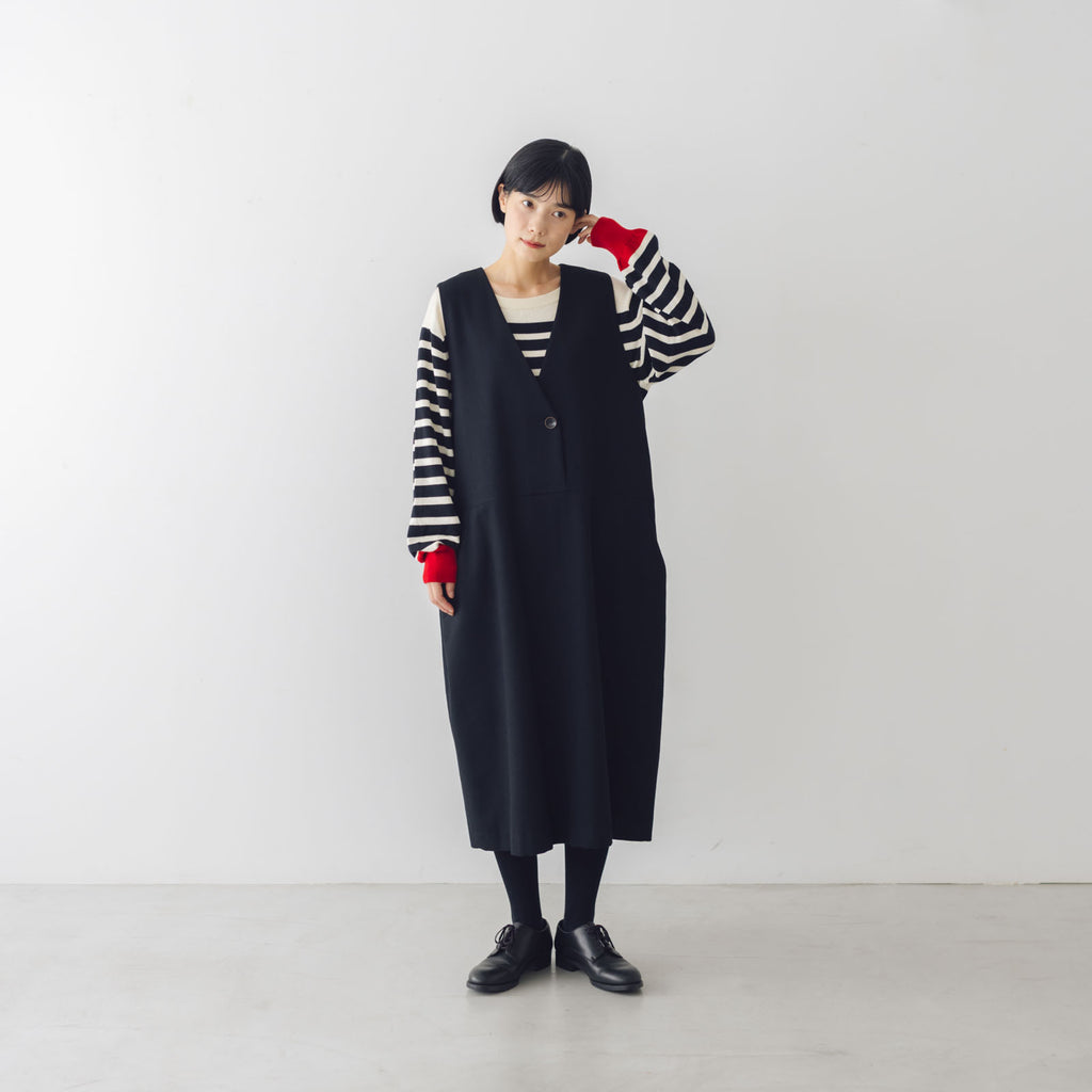 atelier naruse コットンウールヘリンボーン ジャンパースカート