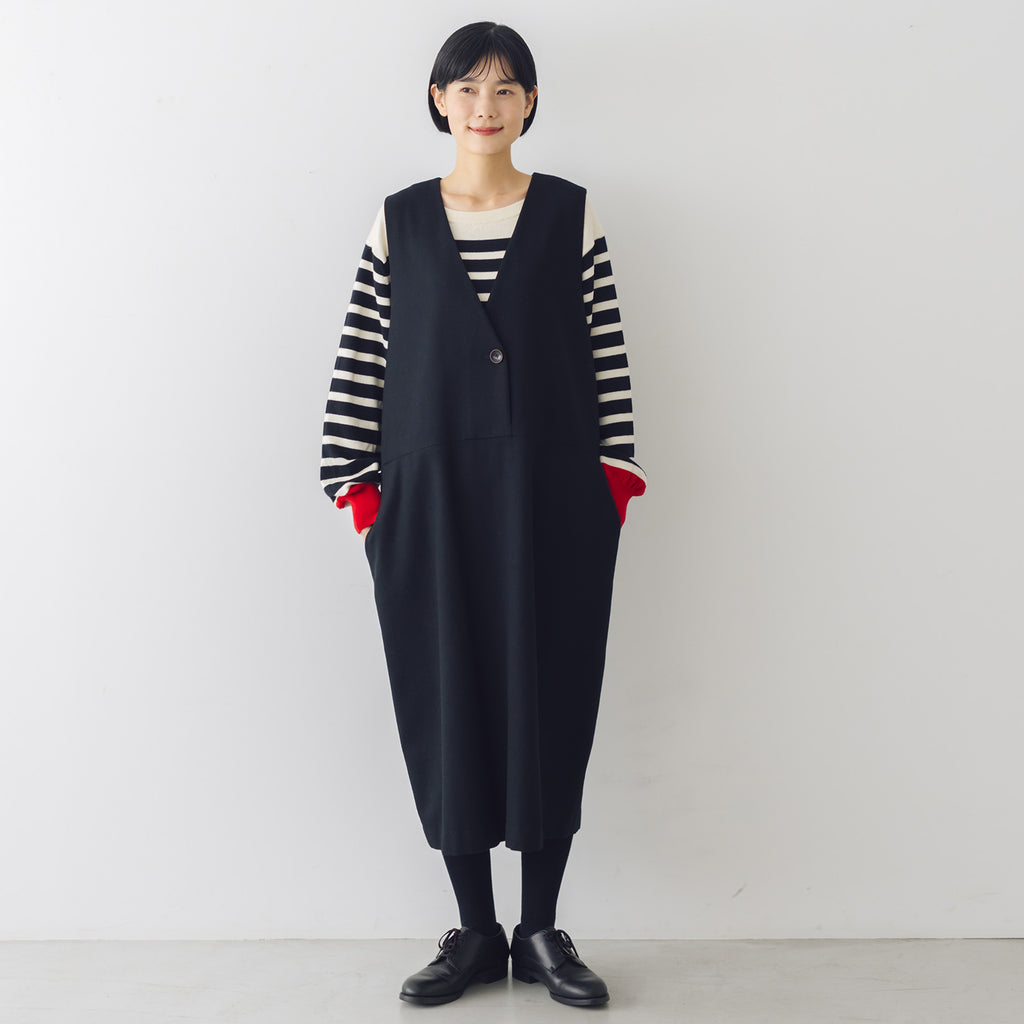 atelier naruse コットンウールヘリンボーン ジャンパースカート