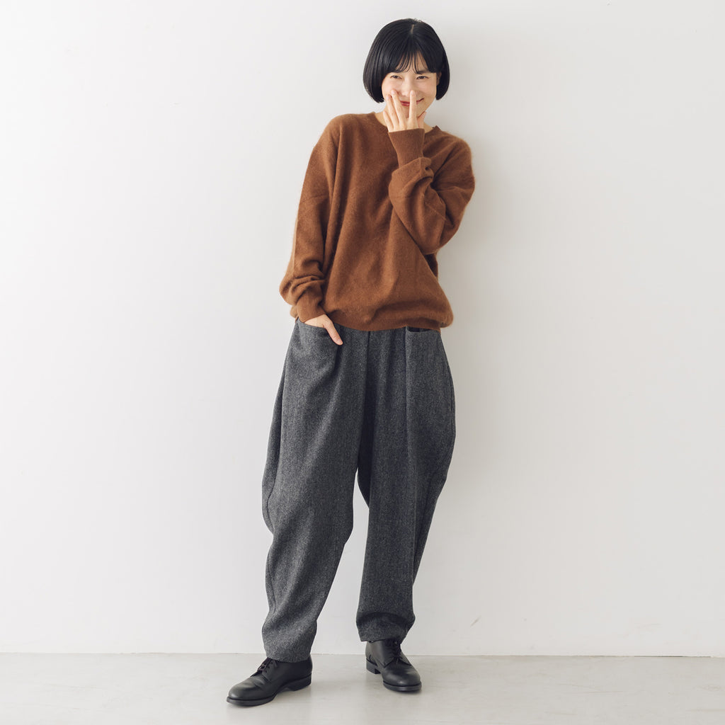 atelier naruse ブリティッシュウールツイード ワイドルーズパンツ