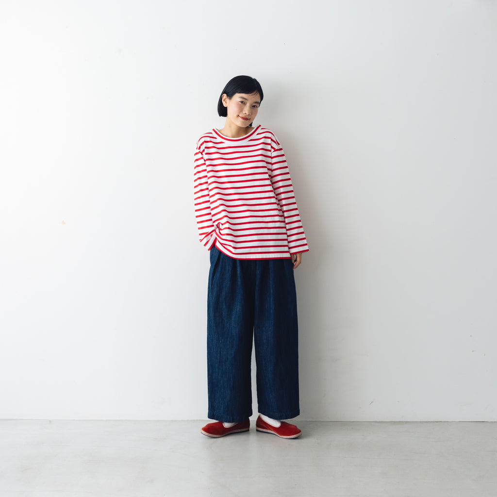 atelier naruse コットンボーダーカットソー ~＋homme~（長袖）