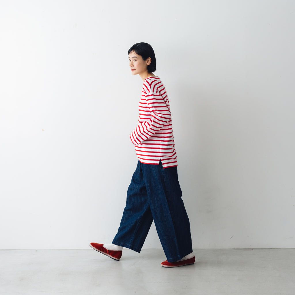 atelier naruse コットンボーダーカットソー ~＋homme~（長袖）