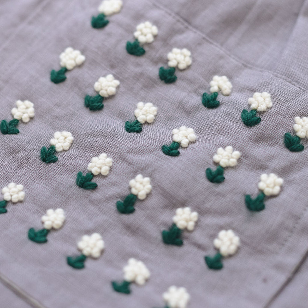 pot and tea リネン小花刺繍バッグ