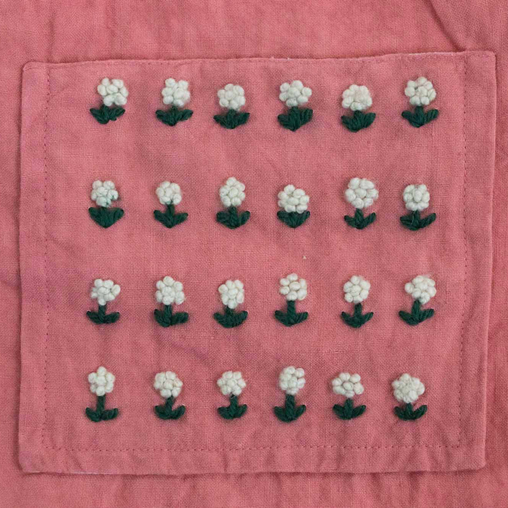 pot and tea リネン小花刺繍バッグ