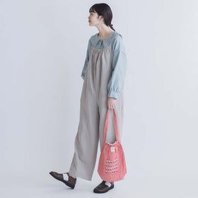 pot and tea リネン小花刺繍バッグ