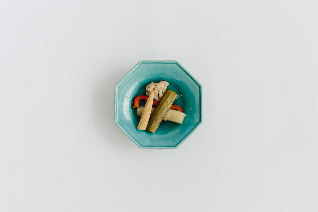Awabi ware 八角中深皿