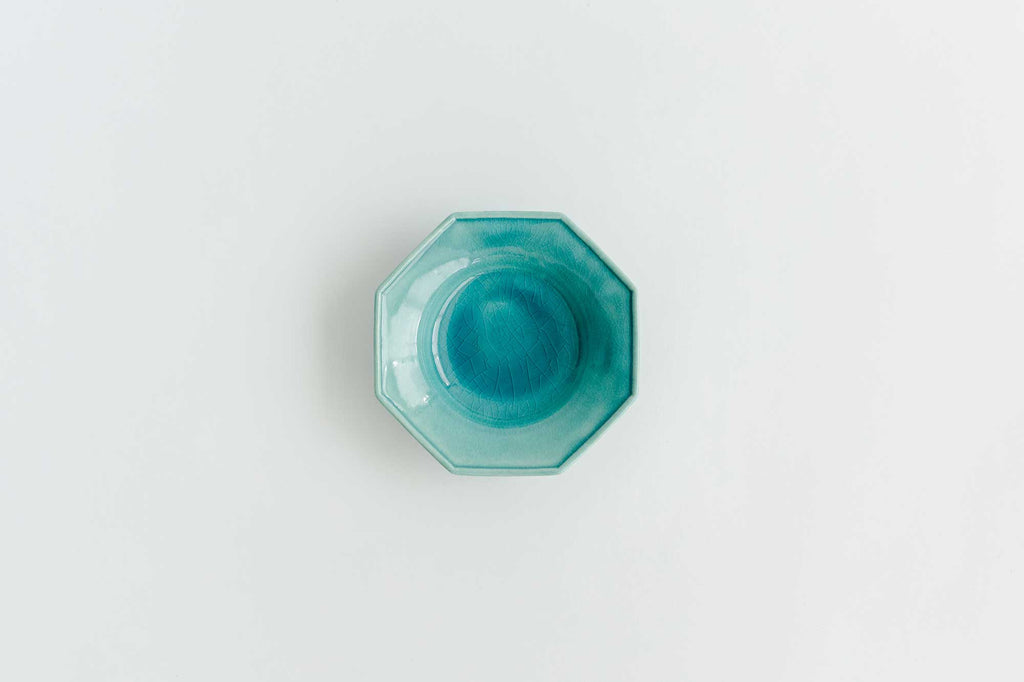 Awabi ware 八角中深皿