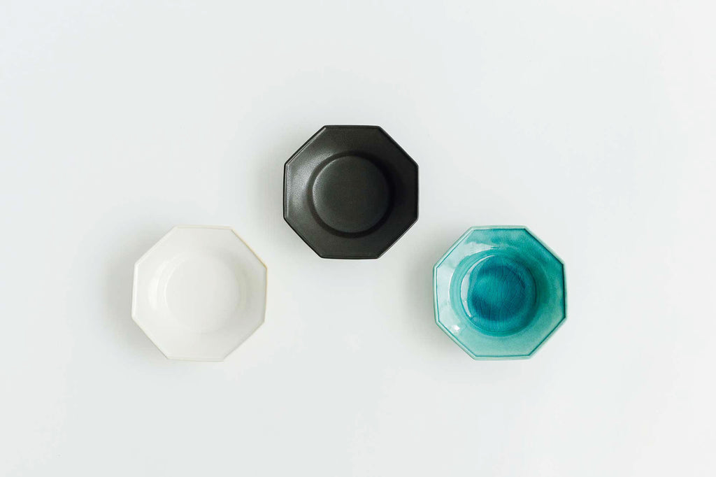 Awabi ware 八角中深皿