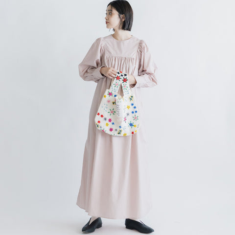 pot and tea 毛糸刺繍バッグ